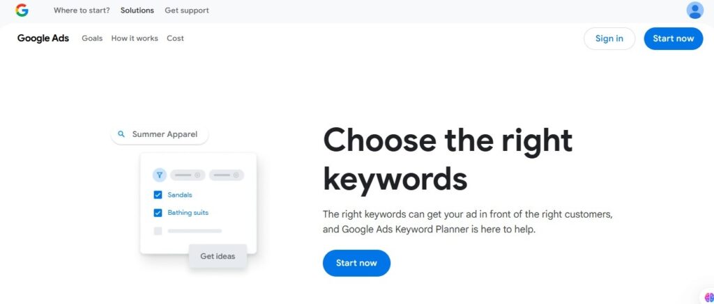 google keyword planner