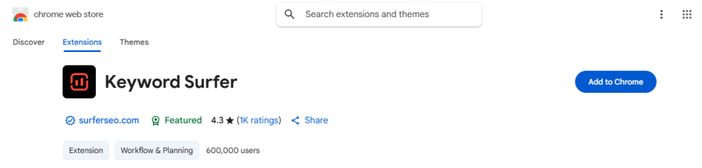 Surfer SEO Chrome Extension